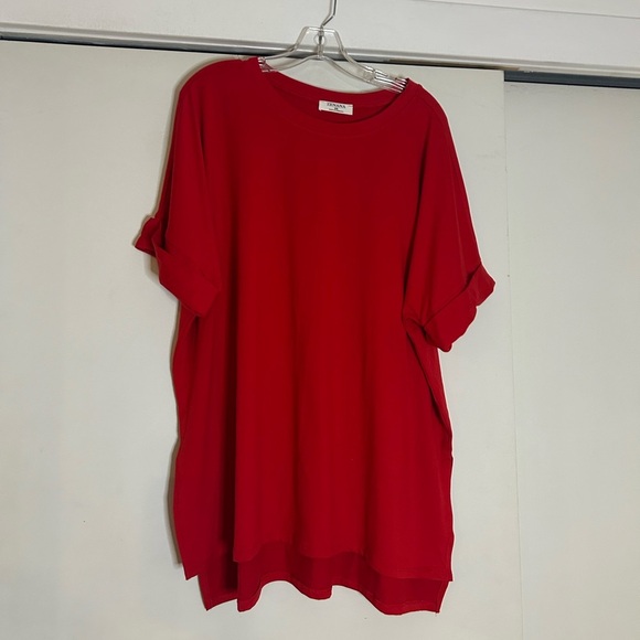 Zenana Outfitters Vibrant Red Blouse - Picture 1 of 6